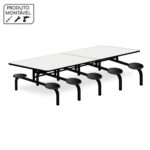 Mesa p/ Refeitório Fixo 10 Lugares MDP BRANCO DE 25 MM 50046 JL CADEIRAS 6