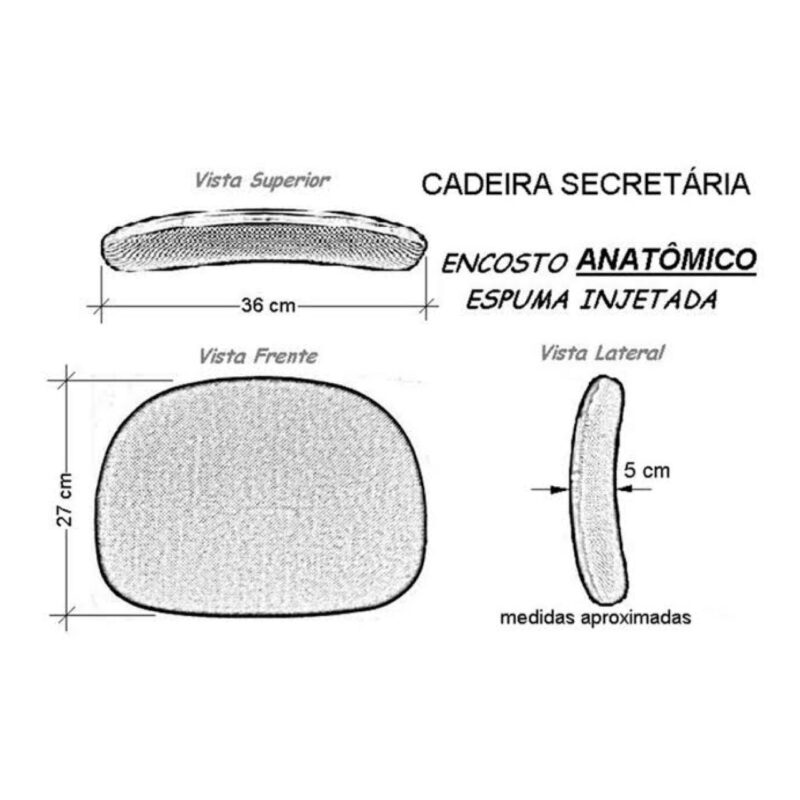 Cadeira CAIXA Secretária (Aranha PMD) – Cor Preta 34001 JL CADEIRAS 3