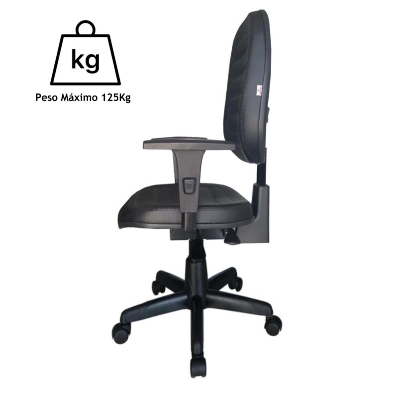 Cadeira Diretorzinha Back System Costurado C/ Braços Reguláveis – Cor Preto 32996 JL CADEIRAS 4