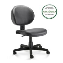 Cadeira Escritório Executiva PLUS LISA S/ BRAÇOS – COR PRETO 32976 JL CADEIRAS