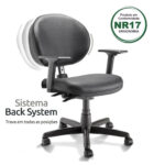 Cadeira Executiva PLUS LISA BACK SYSTEM c/ Braços Reguláveis – COR PRETO 32968 JL CADEIRAS 8