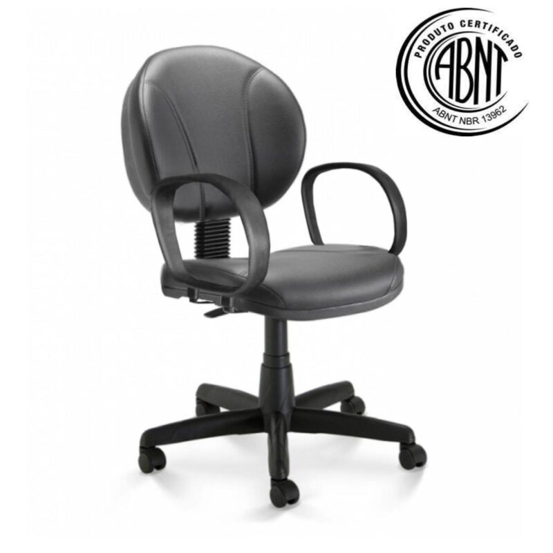 Cadeira Executiva PLUS COSTURADA c/ Braço Corsa – CORINO – COR PRETO – 32978 JL CADEIRAS 2