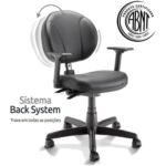 Cadeira Executiva BACK SYSTEM OPERATIVA c/ Braços Reguláveis – CORINO PRETO 32987 JL CADEIRAS 8