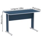 Mesa Escritório 1,20×0,60m s/ Gavetas – Cor Azul 44084 JL CADEIRAS 6