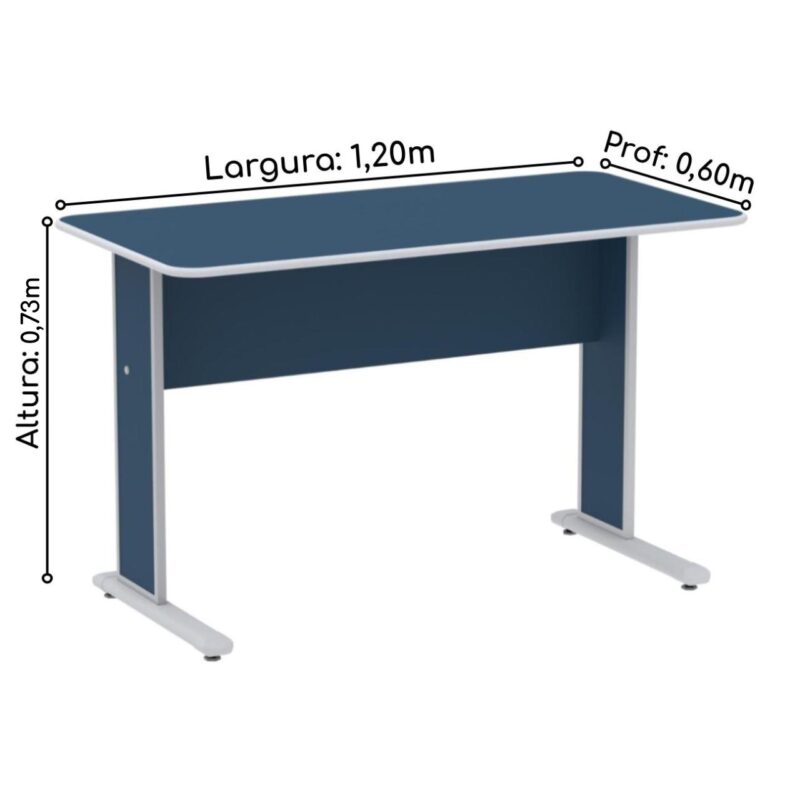 Mesa Escritório 1,20×0,60m s/ Gavetas – Cor Azul 44084 JL CADEIRAS 2