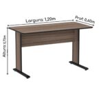 Mesa Escritório 1,20×0,60m s/ gavetas – Cor Walnut 44095 JL CADEIRAS 6