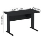 Mesa Escritório 1,20×0,60m s/ Gavetas – Cor Preto 44089 JL CADEIRAS 6