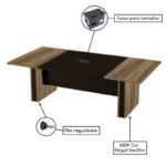 Mesa de Reunião Diretoria – 2,80X1,20m NOGAL SEVILHA/PRETO – 22013 JL CADEIRAS 7