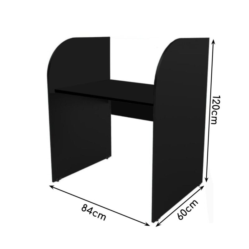 Baia INICIAL para Atendimento 1,20×0,80×0,60mPRETA/PRETA – 24015 JL CADEIRAS 2