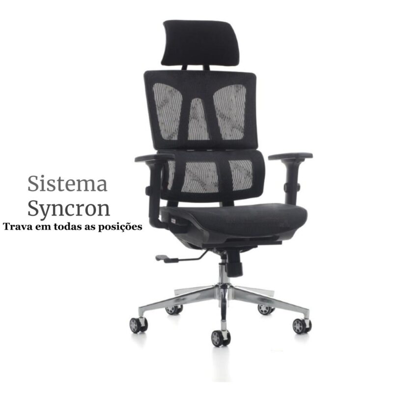 Cadeira Presidente Tela MK – 4011 – COR PRETO 30038 JL CADEIRAS