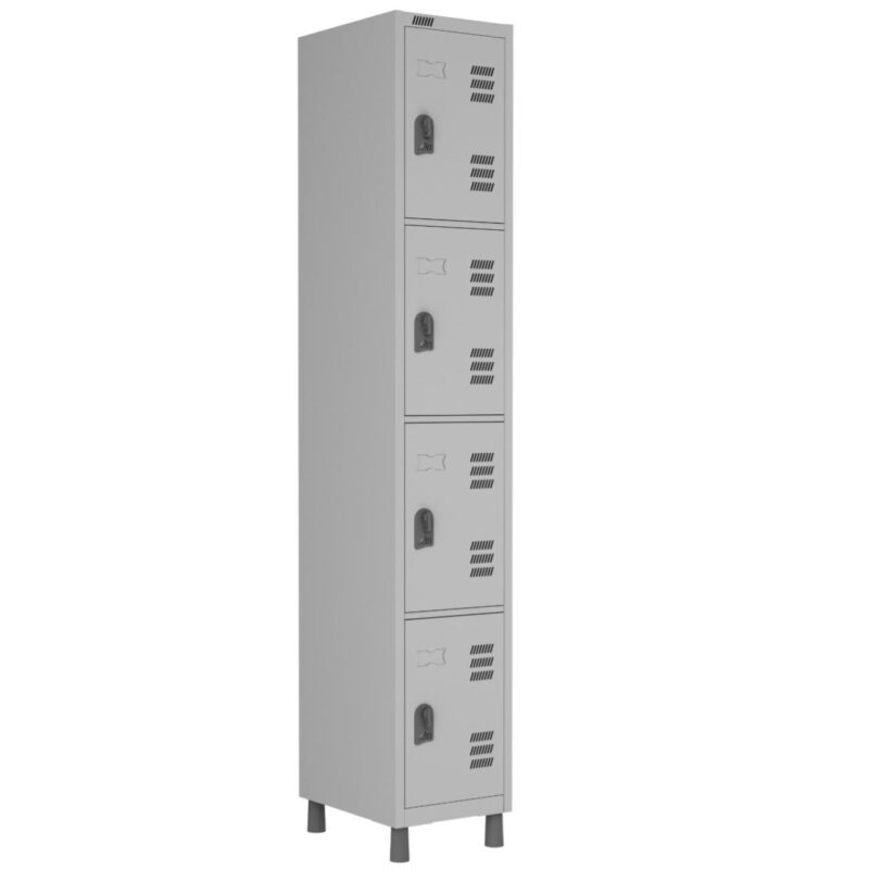 Roupeiro LOCKER de Aço c/ 04 Portas Pequenas – 1,90×0,32×0,40m – W3 – CZ/CZ 11016 JL CADEIRAS