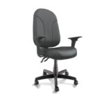 Cadeira Presidente PLUS BACK SYSTEM Baixa Costurada c/ Braços Reguláveis – Corino Preto 32974 JL CADEIRAS 7