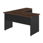 Mesa em “L” (Mesa 1,50m + Mesa Auxiliar) – S/ GAVETAS MARSALA / PRETO – 23476 JL CADEIRAS 6