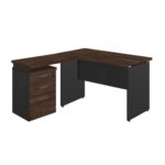 Mesa Escritório em “L” c/ Gaveteiro 1,50×1,50m MARSALA/PRETO – 23480 JL CADEIRAS 6