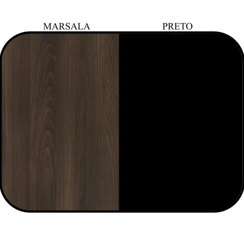 Mesa Escritório em “L” – 1,50×1,50m (Extensível) – com Armário Misto (03 Gav.) MARSALA/PRETO – 23482 JL CADEIRAS 5