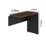 Mesa AUXILIAR SIMPLES 30mm – 0,90×0,45m MARSALA / PRETO – 51016 JL CADEIRAS 7