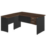 Mesa em “L” (Mesa 1,70m + Mesa Auxiliar) c/ 02 Gavetas – – Marsala / Preto – 23479 JL CADEIRAS 8