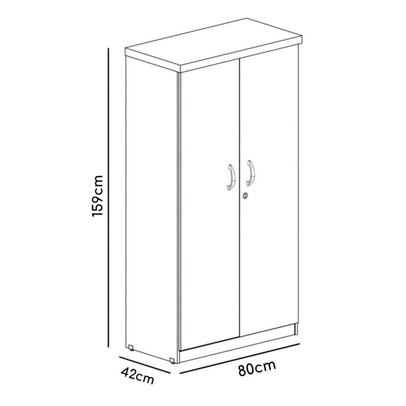 Armário Alto Fechado com 02 Portas – 1,59X0,80X0,42m CINZA/CINZA – 21209 JL CADEIRAS 2