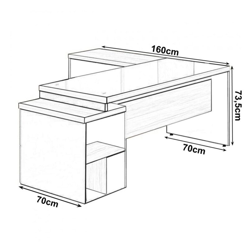 Mesa PEDESTAL VIDRO FUMÊ com MESA AUXILIAR – 1,92×1,60m MARSALA / PRETO – 23486 JL CADEIRAS 4