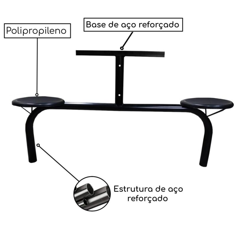 Mesa para Refeitório Fixo 04 Lugares MDP BRANCO DE 25 MM 50052 JL CADEIRAS 4