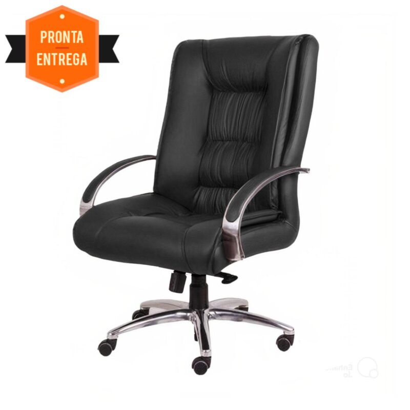 Cadeira Presidente ULTRA Giratória Cromada – ENJOY – Cor Preto – 32961 JL CADEIRAS 3