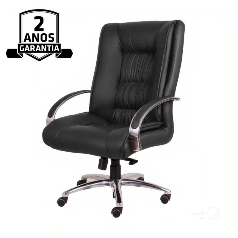 Cadeira Presidente ULTRA Giratória Cromada – ENJOY – Cor Preto – 32961 JL CADEIRAS 4