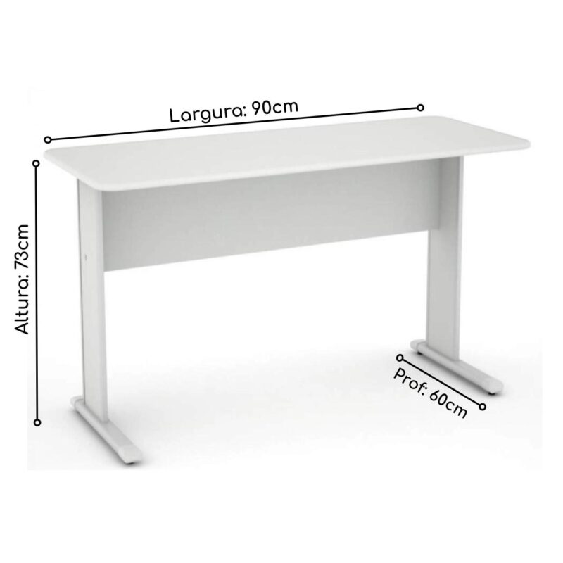 Mesa Escritório 0,90×0,60m – S/ Gavetas CINZA/CINZA – 43080 JL CADEIRAS 2