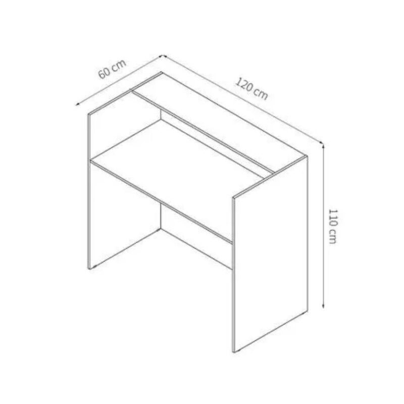 Balcão de Atendimento 1,20×0,60m- s/ Gavetas – NEW CITY – Cor Branco – 63093 JL CADEIRAS 3