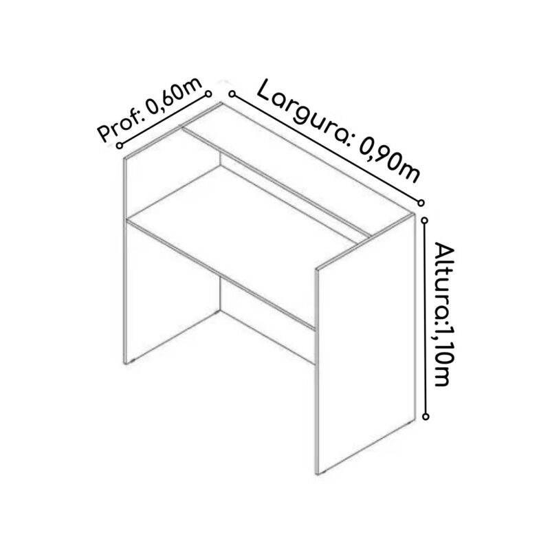 Balcão de Atendimento 0,90×0,60m – S/ Gavetas Cor Branco – 63095 JL CADEIRAS 3