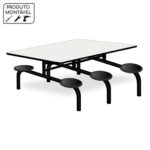 Mesa p/ Refeitório Fixo 06 Lugares MDP BRANCO DE 25 MM 50050 JL CADEIRAS 5