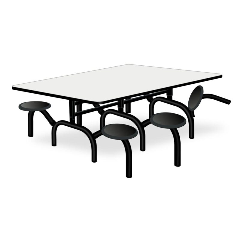 Mesa p/ Refeitório ESCAMOTEÁVEL 06 Lugares – MDP BRANCO DE 25 MM 50051 JL CADEIRAS 4