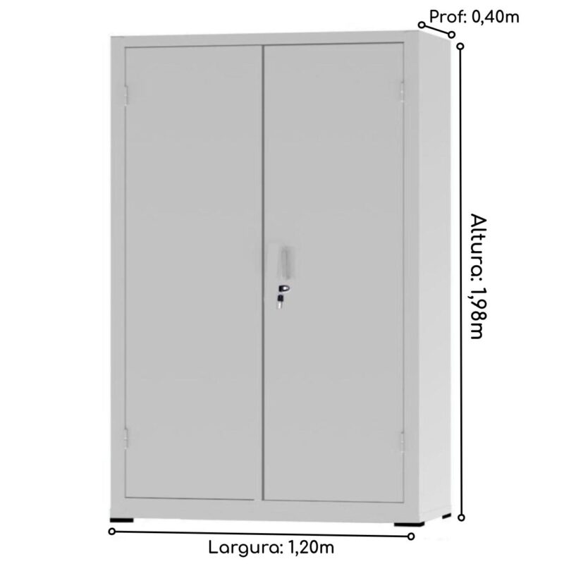 Armário de Aço com 02 Portas – PA 120 #22 (Reforçado) – NOBRE – 12105 JL CADEIRAS 4