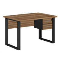 Mesa Escritório PÉ QUADRO – 1,20×0,60m – C/ Gavetas – NOGAL SEVILHA/PRETO – 24471 JL CADEIRAS