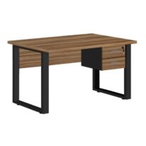 Mesa Escritório PÉ QUADRO 1,70×0,70m – C/ Gavetas – NOGAL SEVILHA/PRETO – 24475 JL CADEIRAS