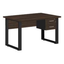 Mesa Escritório PÉ QUADRO 1,50×0,60m – C/ Gavetas – MARSALA/PRETO – 25473 JL CADEIRAS