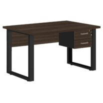 Mesa Escritório PÉ QUADRO 1,70×0,70m – C/ Gavetas – MARSALA/PRETO – 25475 JL CADEIRAS