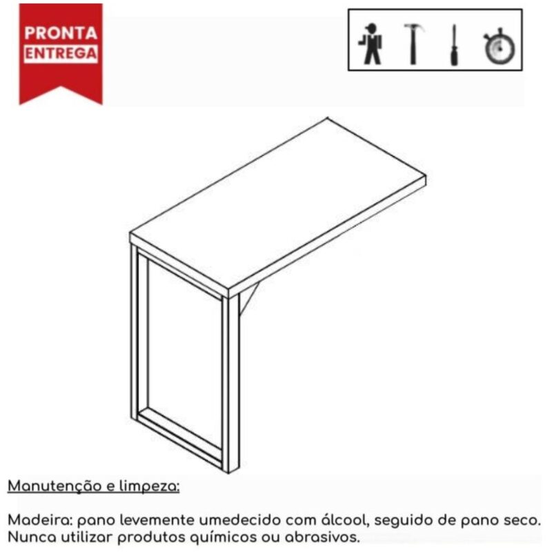 Mesa AUXILIAR SIMPLES PÉ QUADRO 0,90m NOGAL SEVILHA / PRETO – 24419 JL CADEIRAS 2