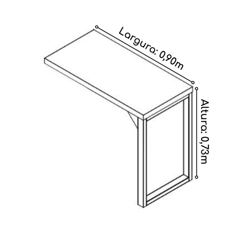 Mesa em L com PÉ QUADRO (Mesa 1,70m + Mesa Auxiliar) – S/ Gavetas MARSALA/PRETO – 25478 JL CADEIRAS 4