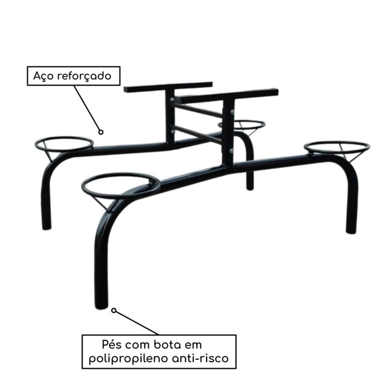 Mesa para Refeitório Fixo 04 Lugares MDP BRANCO DE 25 MM 50052 JL CADEIRAS 5