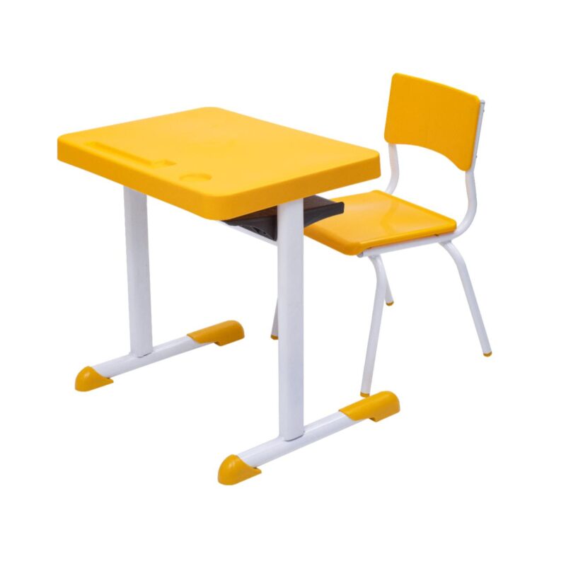 Kit Escolar Individual – (Mesa e Cadeira) – INFANTIL 03 a 06 Anos COR AMARELO – 41087 JL CADEIRAS