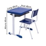 Kit Escolar Individual AZUL – (Mesa e Cadeira) – INFANTIL 03 a 06 Anos 41089 JL CADEIRAS 8