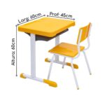 Kit Escolar Individual – (Mesa e Cadeira) – INFANTIL 03 a 06 Anos COR AMARELO – 41087 JL CADEIRAS 7