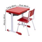 Kit Escolar Individual – (Mesa e Cadeira) – INFANTIL 03 a 06 Anos COR VERMELHO – 41090 JL CADEIRAS 7