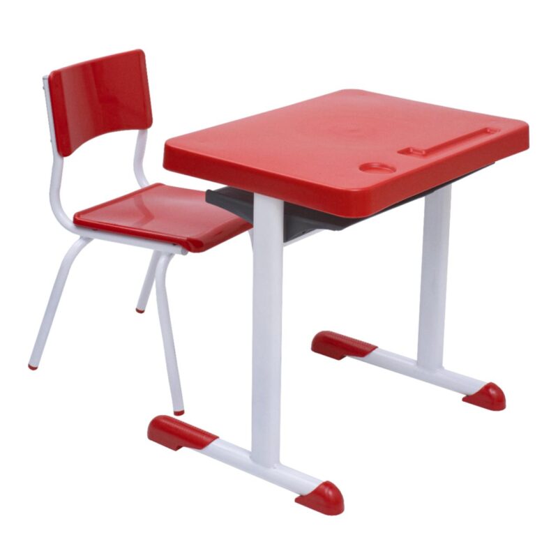 Kit Escolar Individual – (Mesa e Cadeira) – INFANTIL 03 a 06 Anos COR VERMELHO – 41090 JL CADEIRAS 4