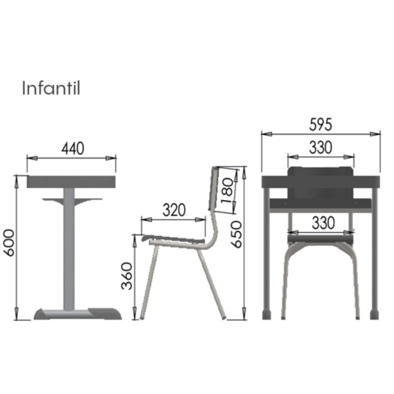 Kit Escolar Individual VERDE Mesa e Cadeira INFANTIL 03 a 06 Anos COR VERDE – 41088 JL CADEIRAS 5