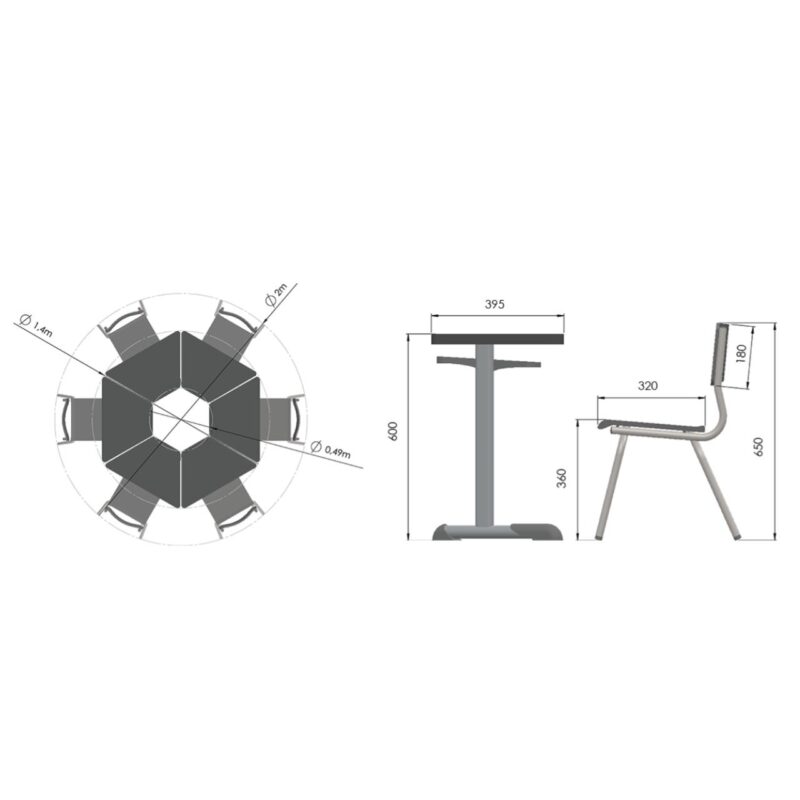 Conjunto HEXAGONAL Mesas e Cadeiras – 02 A 06 anos – INFANTIL – 42011 JL CADEIRAS 3