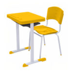 Kit Escolar Individual AMARELO – (Mesa e Cadeira) – ADULTO – – COR AMARELO – 40083 JL CADEIRAS 5