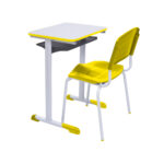 Kit Escolar Individual AMARELO – (Mesa e Cadeira) – ADULTO – MADEIRA – COR AMARELO – 40098 JL CADEIRAS 6