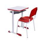 Kit Escolar Individual VERMELHO – (Mesa e Cadeira) – ADULTO – MADEIRA – COR VERMELHO – 40096 JL CADEIRAS 6