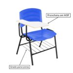 Cadeira Universitária Plástica Prancheta MDF – COR AZUL 34016 JL CADEIRAS 5